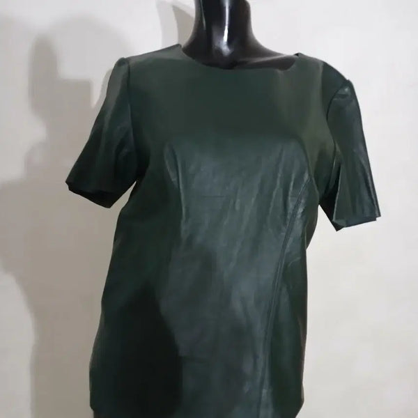 [BUNJANG] Genuine Lambskin Blouse T-Shirt / 천연양가죽 블라우스 티