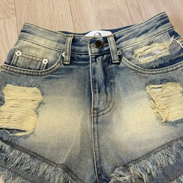 [BUNJANG] Bohemian Seoul Damage Washing Denim Shorts / 보헤미안서울 데미지 워싱 데님 팬츠 쇼츠