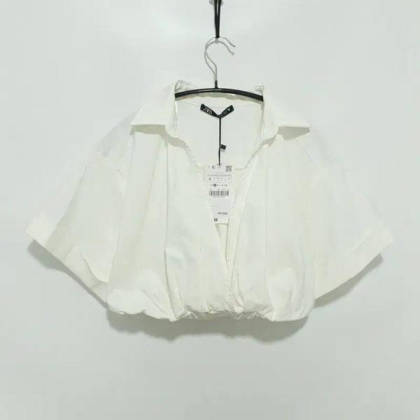[BUNJANG] Zara Cropped Open Short Sleeve Shirt / 자라 크롭 오픈 반팔 셔츠 S_S2471