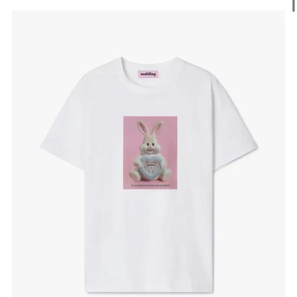 [BUNJANG] MARBLING Clock Bunny T-Shirt / 마블링) clock bunny tee