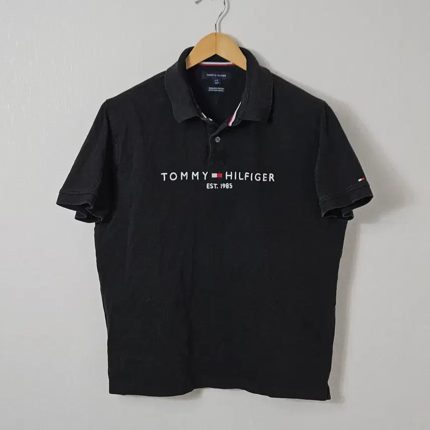 [BUNJANG] Tommy Hilfiger Big Logo Short Sleeve Polo Shirt Heritage Stretch L / 타미힐피거 빅로고 반팔 폴로 카라티 피케티 올드스쿨 헤리티지 스트래치 L