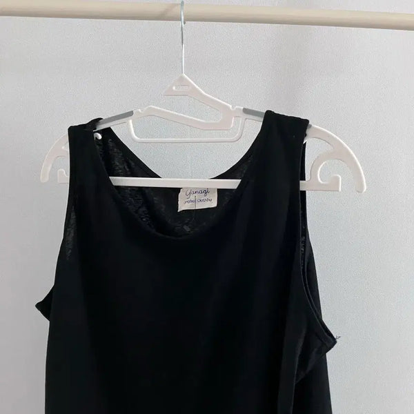 [BUNJANG] Yanagi1974 Women's Summer Oversized Sleeveless Top - Black / 야나기1974 여자 여름 오버핏 나시 블랙