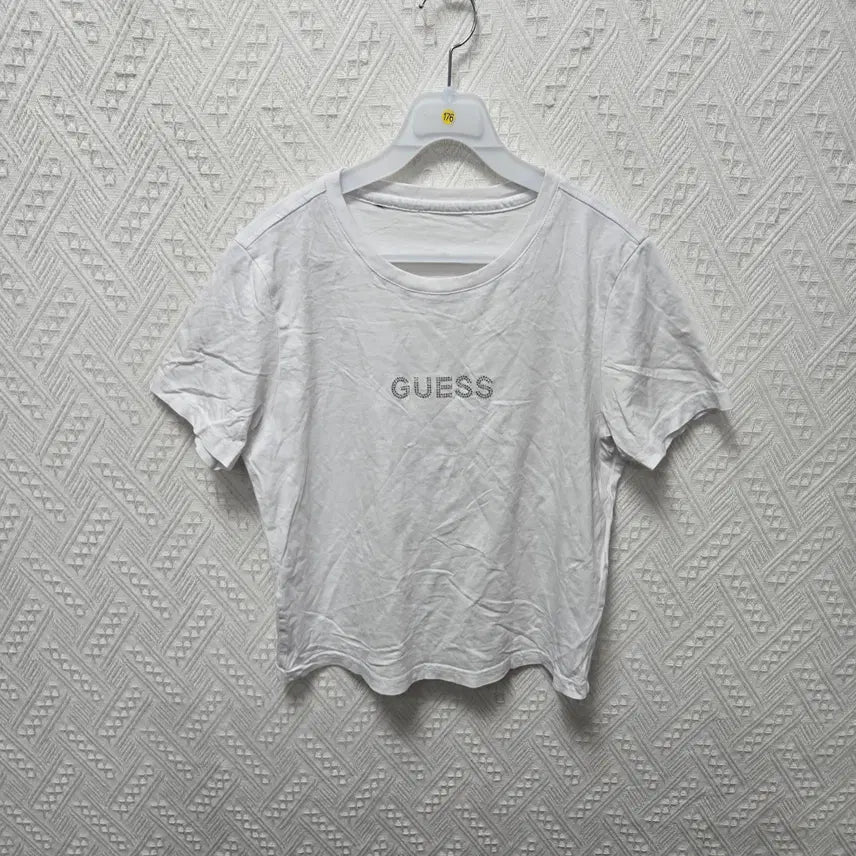 [BUNJANG] Guess Women's Glitter Short Sleeve T-Shirt Size S / 파176 게스 여성 반짝이 반팔 S