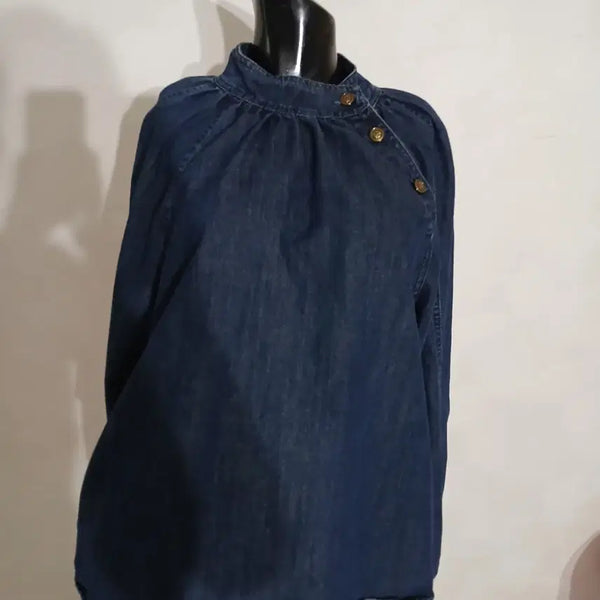[BUNJANG] A-ID BABA Denim Blouse / 신상 아이잗바바 데님 블라우스 Free
