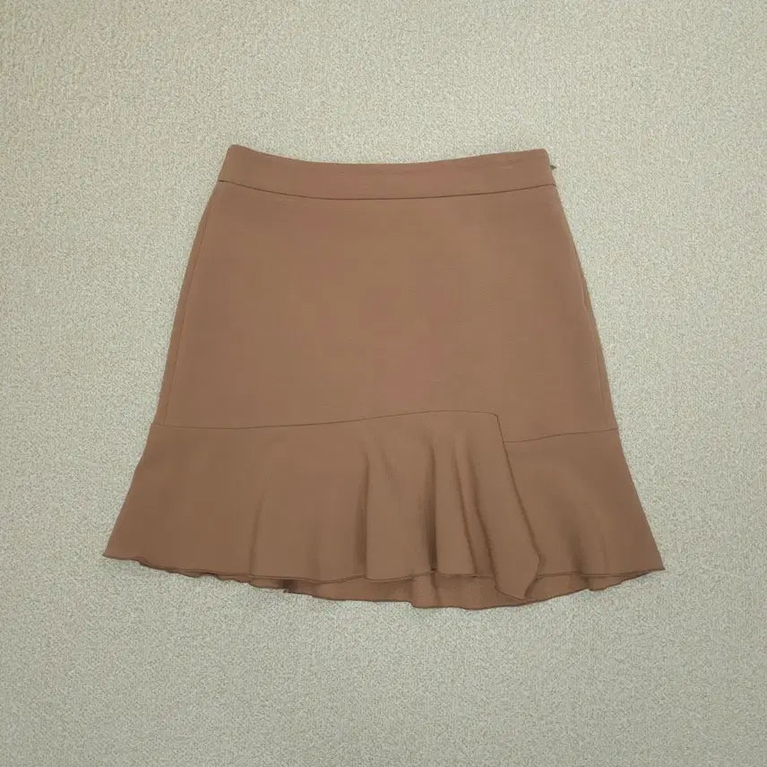 [BUNJANG] LIST Women's Camel Beige Ruffle Mini Skirt / (55)리스트 여성 러플 스커트 봄가을 하객룩