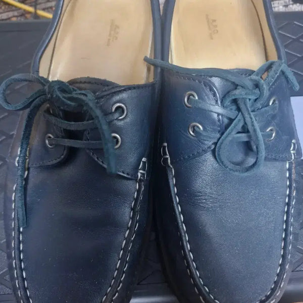 [BUNJANG] A.P.C. Men's Navy Leather Penny Loafers / A.P.C. 남성 페니 로퍼 네이비
