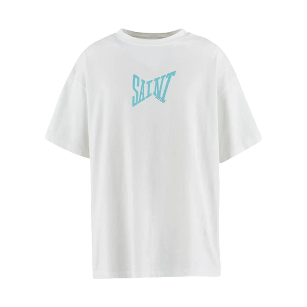 [BUNJANG] Saint Michael Ribon Saint Short Sleeve T-Shirt White Blue XL / 세인트 마이클 리본 세인트 반팔 티셔츠