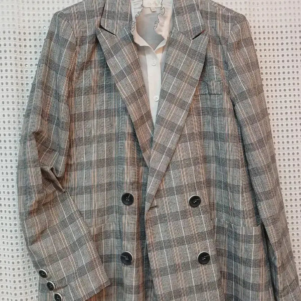 [BUNJANG] Check Double Button Jacket / 체크 더블 버튼 자켓 55.66