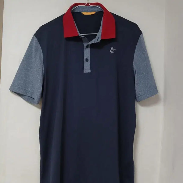 [BUNJANG] Louis Castel Color-Block Polo Shirt Navy/Gray Size 105 / 루이까스텔네이비/그레이 배색 카라티105