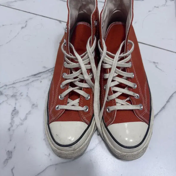 [BUNJANG] Converse Chuck Taylor High Orange Shoes (255) / 컨버스 척테일러 하이 오렌지 255