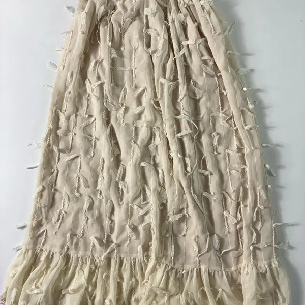 [BUNJANG] Ivory Lace Long Skirt / 아이보리 레이스 포인트 롱 스커트