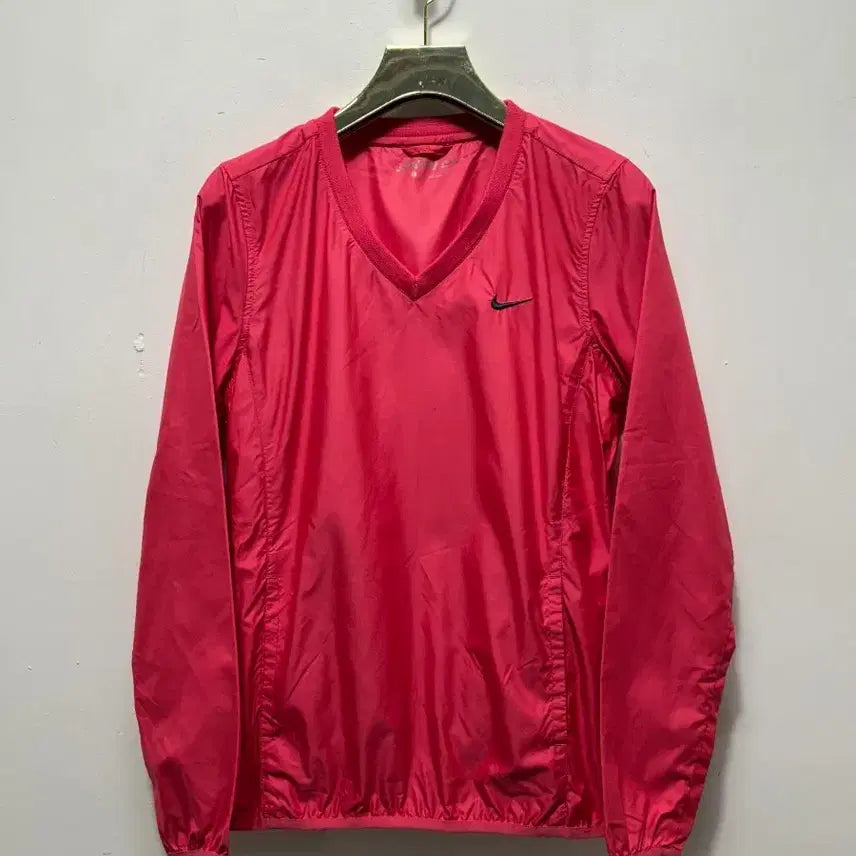 [BUNJANG] Nike Women's Pink V-Neck Windbreaker Running Jacket Size S / 나이키 여성 핑크색 브이넥 바람막이 러닝 S