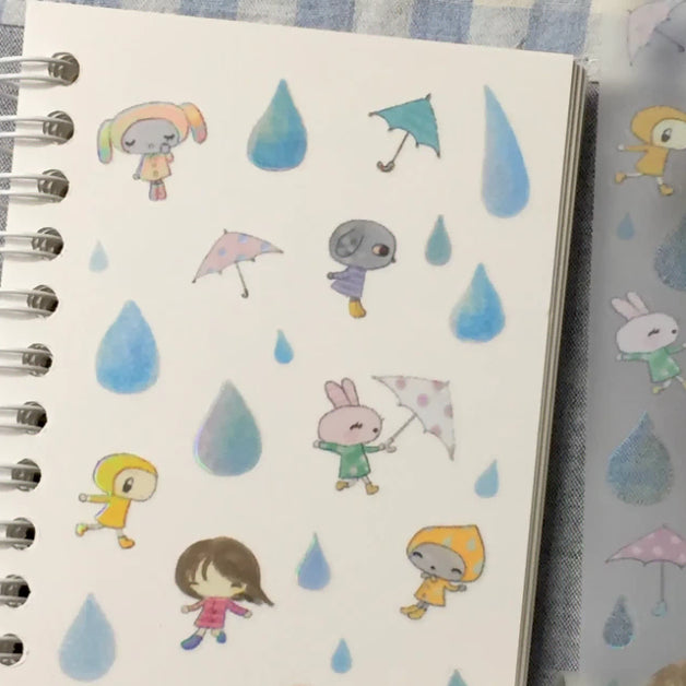 [BUNJANG] Susu Water Droplet Staccato Kiss Cut Stickers / 수수 물방울 스타카토 키스컷 원가띵