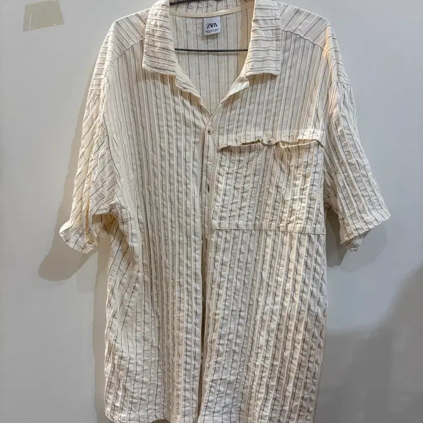 [BUNJANG] Zara Striped Short Sleeve Shirt / 자라 스트라이프 반팔 셔츠