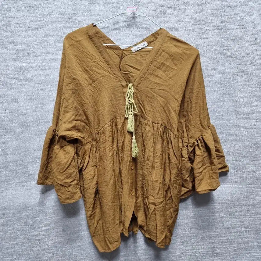 [BUNJANG] Brown Frill Blouse / 자444 프릴 블라우스