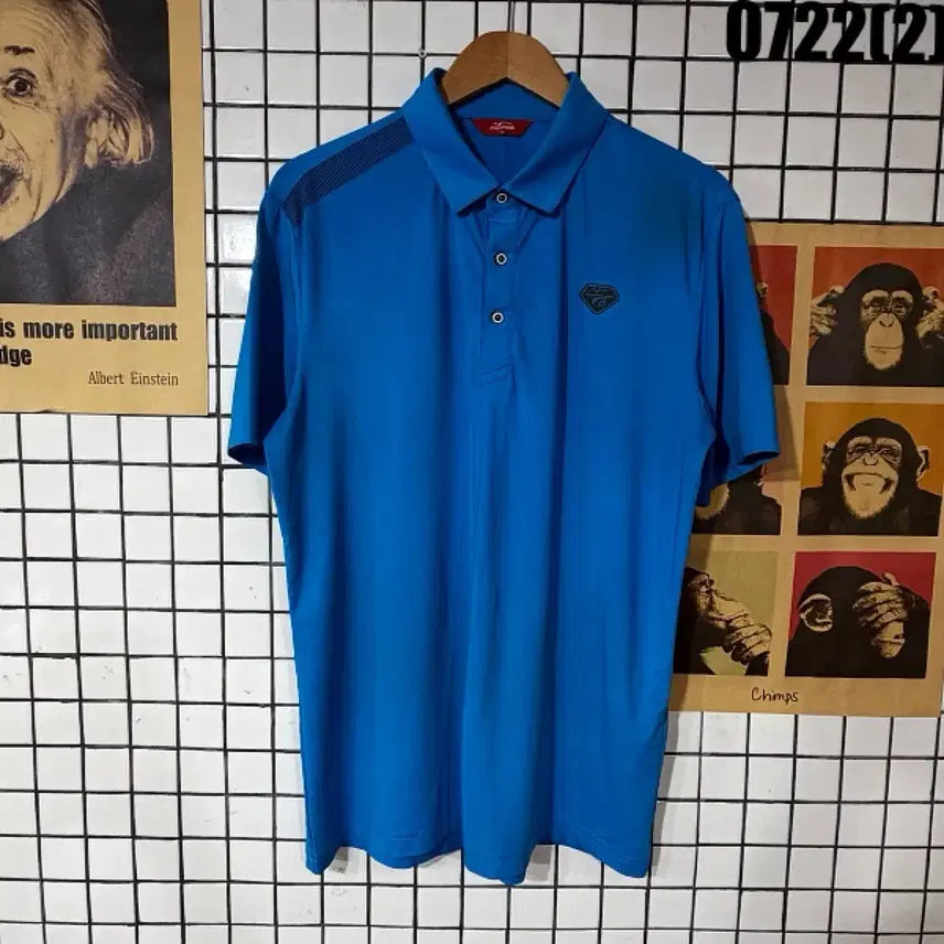 [BUNJANG] Phantom Golf Wear Short-Sleeve Polo Shirt Blue Size 100 / 팬텀 반팔 카라티 100 0722