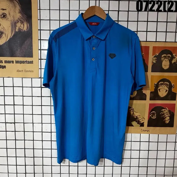 [BUNJANG] Phantom Golf Wear Short-Sleeve Polo Shirt Blue Size 100 / 팬텀 반팔 카라티 100 0722