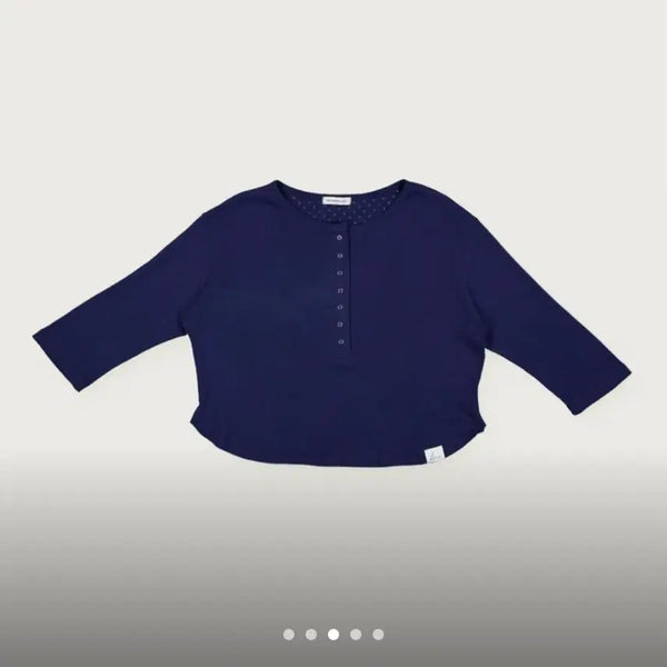 [BUNJANG] BEMONEROM Coast Henley 3/4 Sleeve Tee Navy / 베모네룸 Coast Henley 3/4 Tee Navy