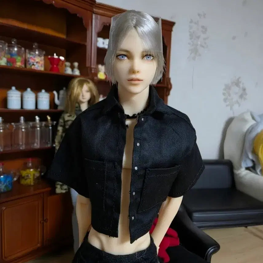 [BUNJANG] SUPERBEAM Satin Crop Shirt / 슈퍼빔 ㅡ 새틴 크롭셔츠 남자도감 나인 사이즈