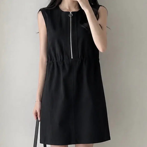[BUNJANG] Front Zipper Midi Dress / 새상품/앞지퍼 미디 원피스