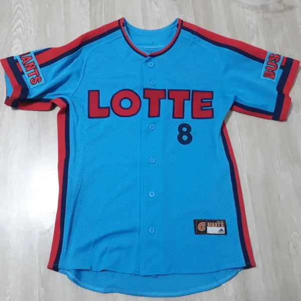 [BUNJANG] Lotte Giants Jun-Woo Adidas Champion Smurf Size 90 Jersey / 롯데자이언츠 전준우 아디다스 챔피언 스머프 90사이즈 유니폼