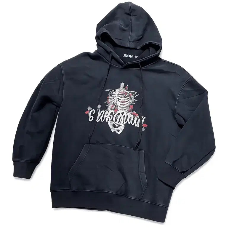 [BUNJANG] Skeleton Rose Graphic Hoodie / 스켈레톤 로즈 후드티