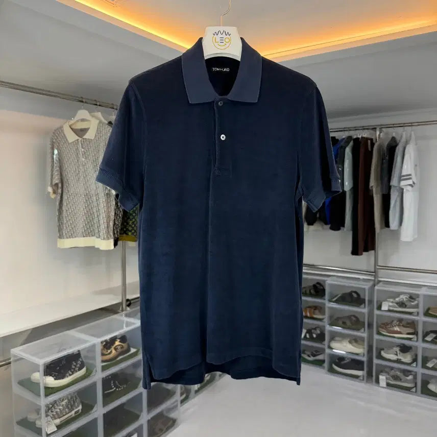 [BUNJANG] Tom Ford Terry Velour Polo T-Shirt / [리오브전포점] 톰포트 테리 벨루어 카라티셔츠