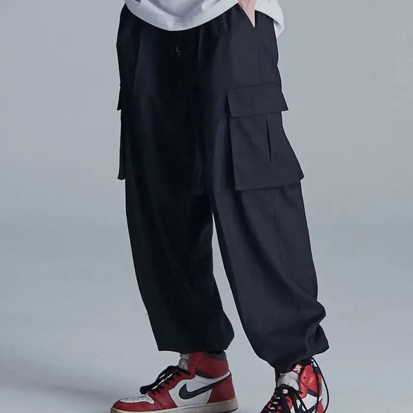 [BUNJANG] Not For None Wide String Cargo Slacks Pants Black XL / 낫포너드 Wide String Cargo Slacks Pants 카고 팬츠 바지 블랙 XL