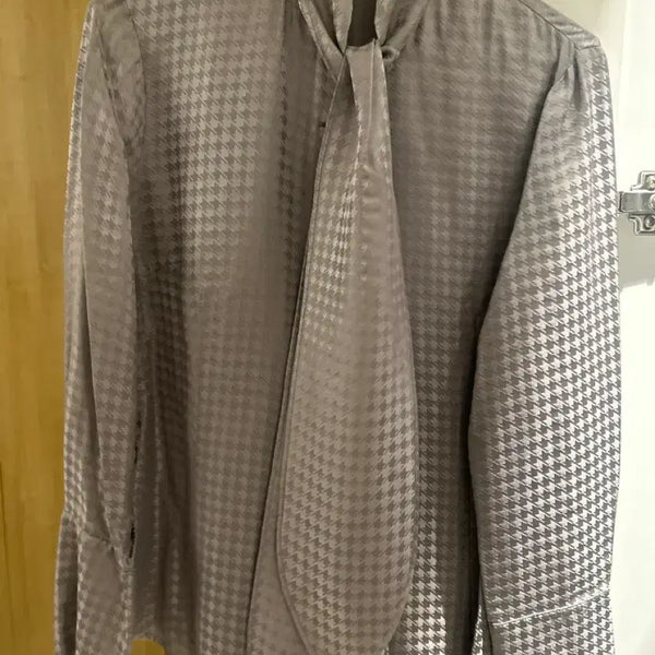 [BUNJANG] ICB Silk Blouse Gray / ICB  실크 블라우스회색