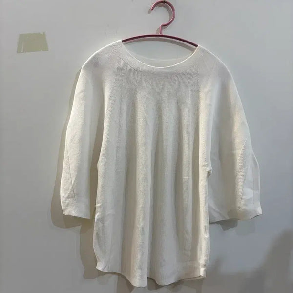 [BUNJANG] Jill Stuart White Short Sleeve Knit / 질스튜어트 화이트 반팔 니트