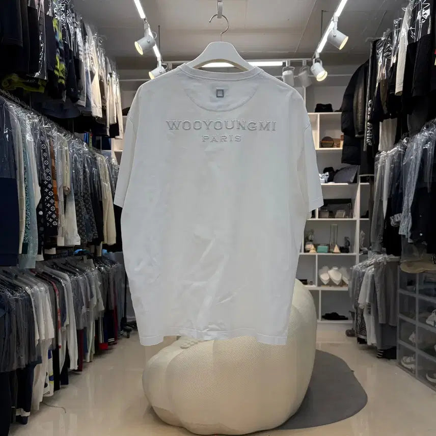[BUNJANG] Wooyoungmi Cotton Pyramid Back Logo Short Sleeve T-Shirt Size 52 / [리오브전포점] 우영미 코튼 피라미드 백로고 반팔