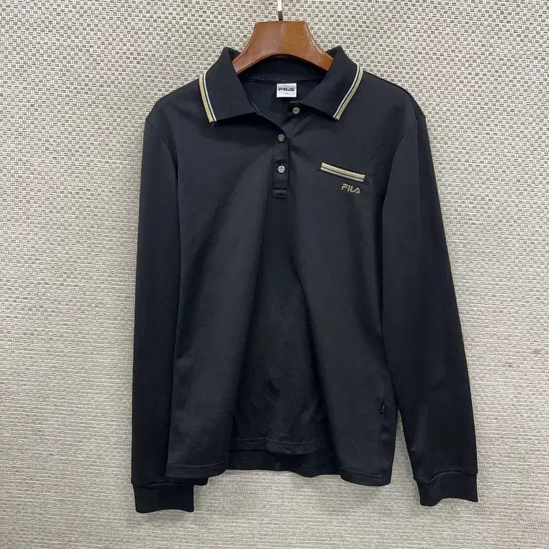 [BUNJANG] Fila Long Sleeve Collar T-Shirt 100 / 필라 긴팔카라티 100 D09412