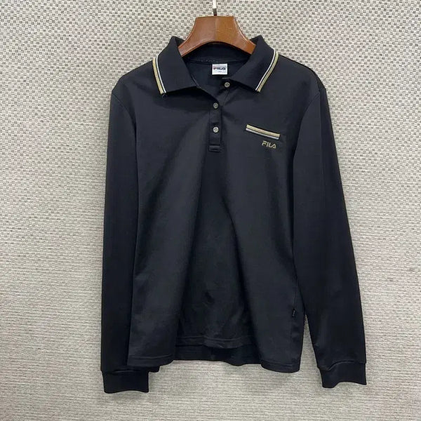 [BUNJANG] Fila Long Sleeve Collar T-Shirt 100 / 필라 긴팔카라티 100 D09412