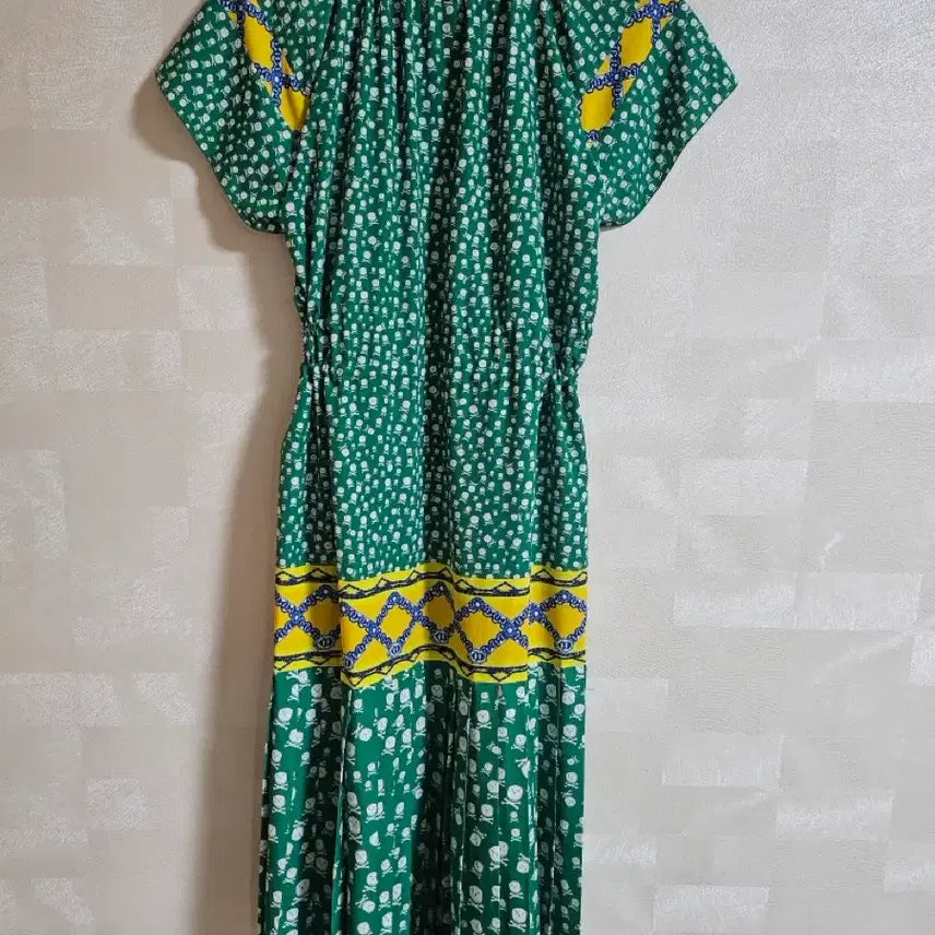 [BUNJANG] Lucky Chouette Green Pattern Long Dress / 럭키슈에뜨 원피스