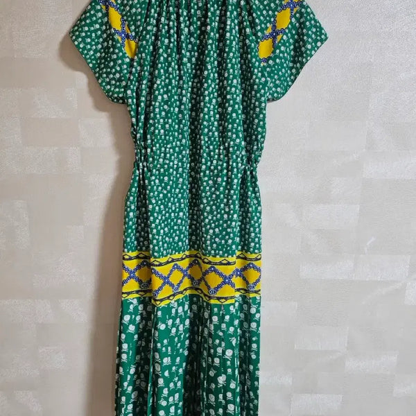 [BUNJANG] Lucky Chouette Green Pattern Long Dress / 럭키슈에뜨 원피스
