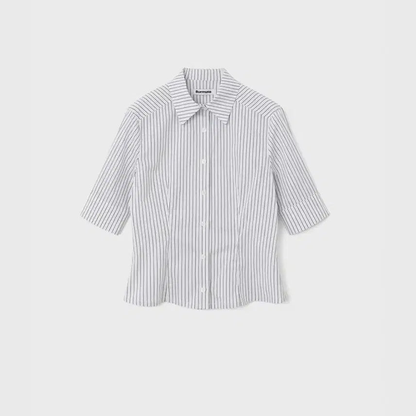 [BUNJANG] Burmula Solid Stripe Half Shirt - Women's S / 버뮬라 반팔 셔츠