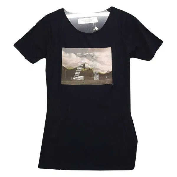 [BUNJANG] Zara Printed Black Long Short-Sleeve T-Shirt (M) / [새상품]자라 프린팅 블랙 롱 반팔티 M
