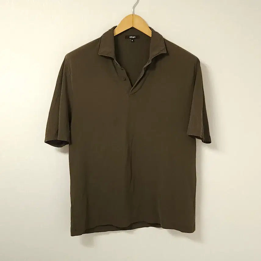 [BUNJANG] Allegri Milano Nylon Knit Polo Short Sleeve Brown / 알레그리 밀라노 나일론 니트 폴로 반팔 카라티 피케티 브라운 M