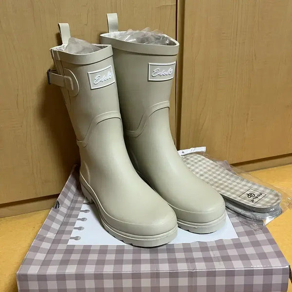 [BUNJANG] Pink Elephant Edel Buckle Mid Rain Boots Size L / 분홍코끼리 에델 버클 미들 레인부츠 240