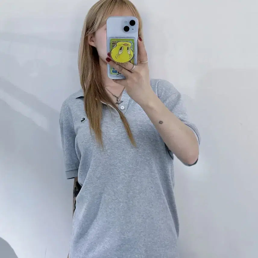 [BUNJANG] Lacoste Small Logo Grey Short Sleeve Polo Shirt L / 라코스테 스몰로고 그레이 반팔 카라티