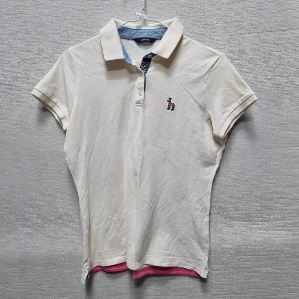 [BUNJANG] Hazzys Women's Short Sleeve Polo Shirt (White) / 자449 헤지스 반팔 카라티셔츠