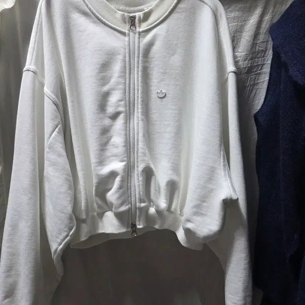 [BUNJANG] Adidas Cropped Zip-Up Sweatshirt / 아디다스 크롭 집업 스웻집업