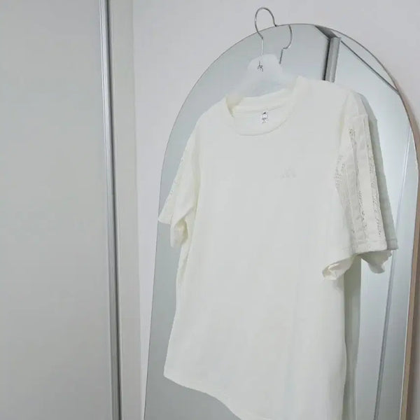 [BUNJANG] Adidas Women's Three-Lace Short Sleeve T-Shirt - Size S / 새상품) 일본구매 여성 아디다스 쓰리 레이스 반팔티 s사이즈