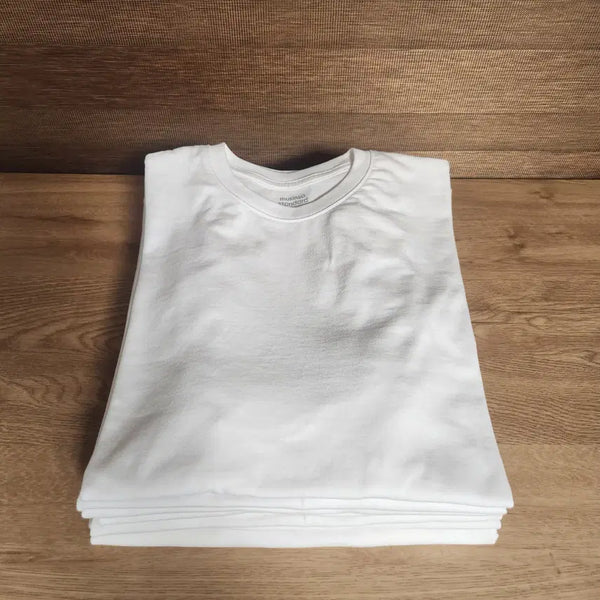 [BUNJANG] Musinsa Standard Relaxed Fit Crewneck T-shirt - White (Size S, Set of 7) / 무신사 스탠다드 릴렉스핏 크루넥 티셔츠2 화이트 S사이즈 7장