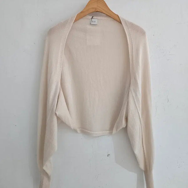 [BUNJANG] SIE Wool 100% Bolero Cardigan Beige / 시에 볼레로 가디건