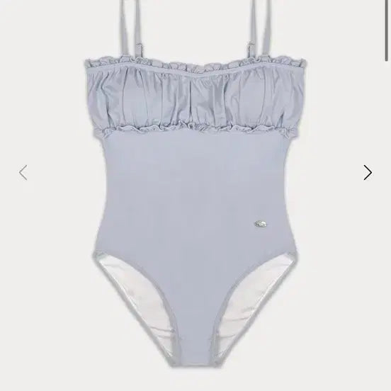 [BUNJANG] Somewhere Better Frill Pendant Monokini Swimsuit - Light Blue / 썸웨어버터 프릴 펜던트 수영복 모노키니 라이트블루