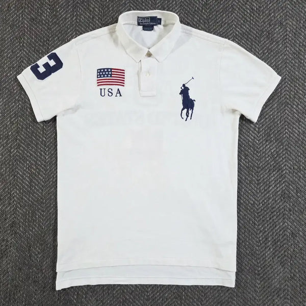 [BUNJANG] Polo Ralph Lauren Chief Keep USA Flag Big Pony Short Sleeve Polo Shirt L / 폴로 랄프로렌 치프키프 USA 성조기 빅포니 반팔 카라티