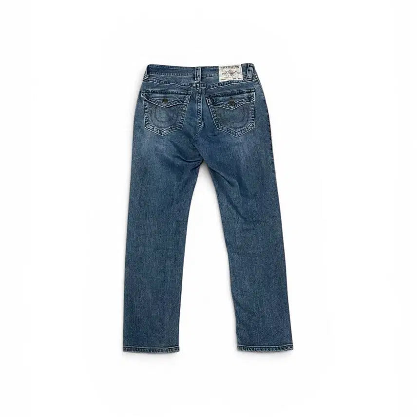 [BUNJANG] True Religion Signature Horseshoe Flap Pocket Mid-Wash Denim Pants / 트루릴리전 시그니처 말발굽 플랩 포켓 중청 데님 팬츠