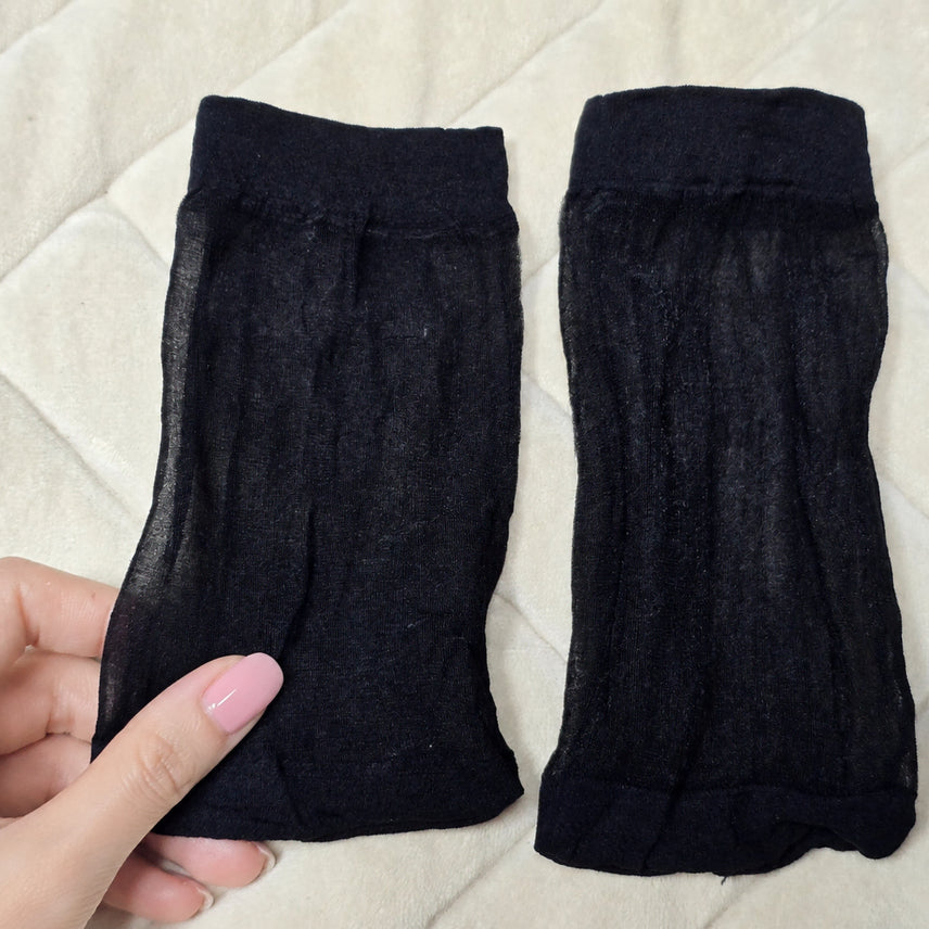 [BUNJANG] Black See-Through Ankle Stockings / 블랙 시스루 발목 스타킹 양말 중고