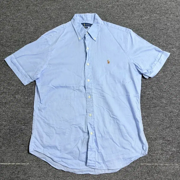 [BUNJANG] Polo Ralph Lauren Slim Fit Chambray Oxford Short Sleeve Shirt / 폴로 랄프로렌 슬림핏 샴브레이 옥스포드 반팔 셔츠